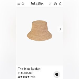 Never worn Inca bucket hat from Lack of Color.